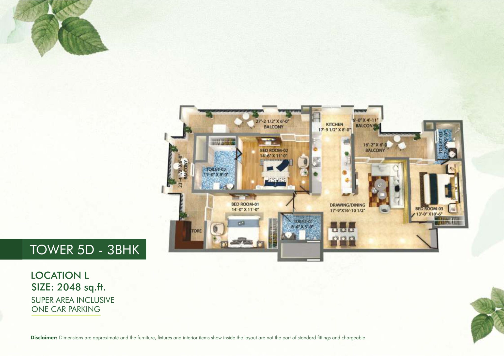 2048 Sqft Floor Plan