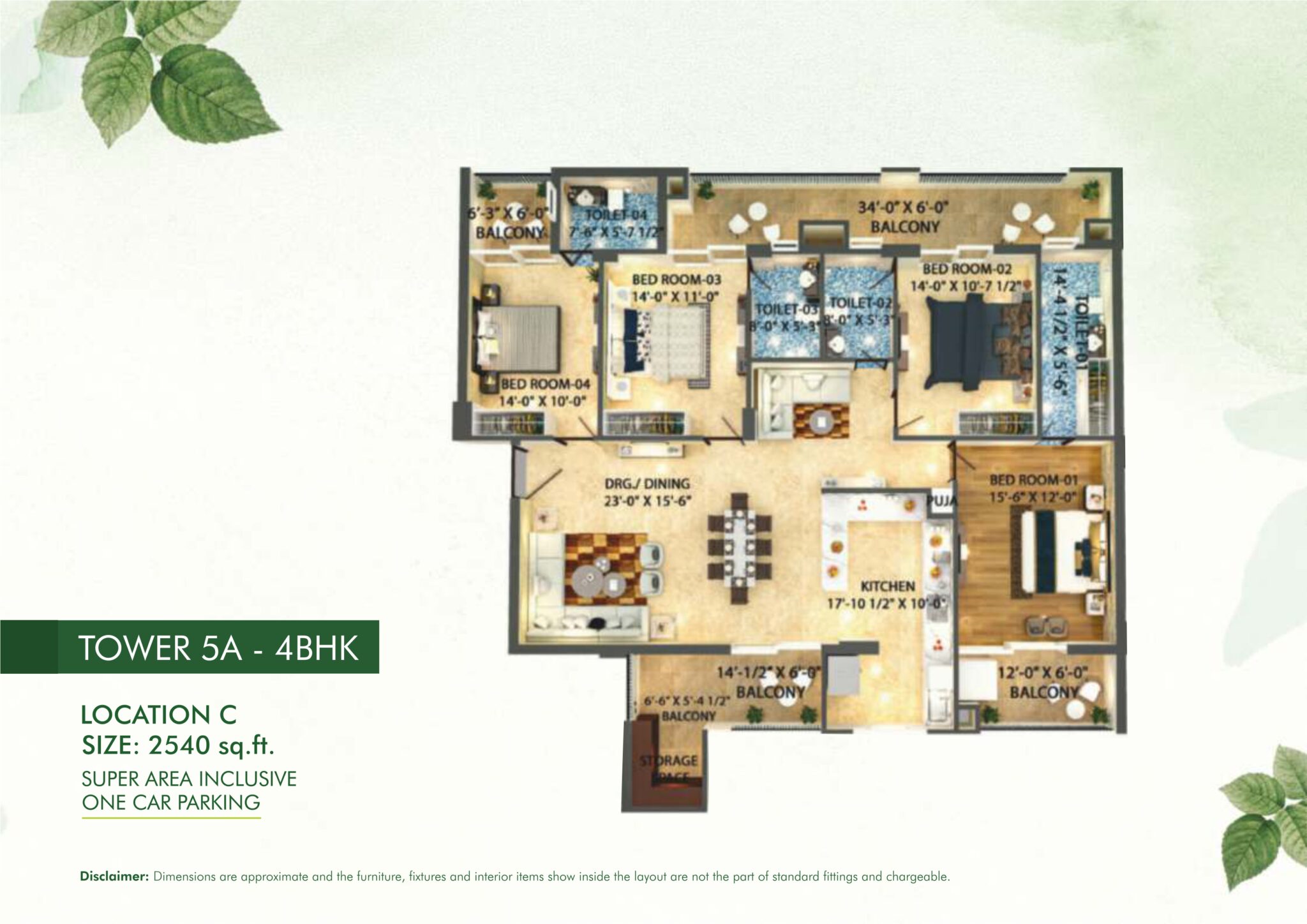 2540 Sqft Floor Plan